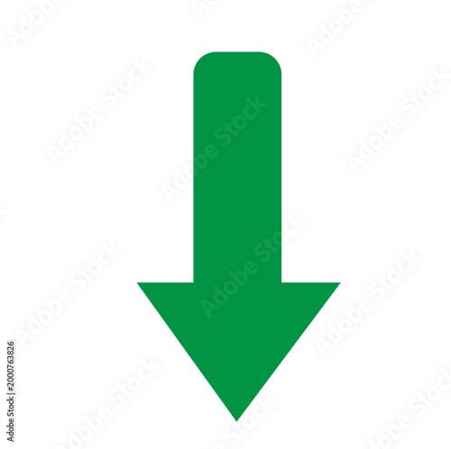 down green arrow isolated on white
