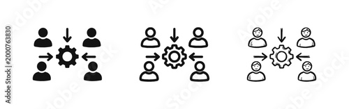 Team Collaboration and Business Management Icon Set