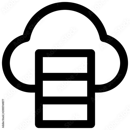 Data cloud. Editable stroke vector icon.