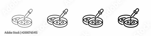 Cell Culture and Biological Experiment Line Art Icon Vector Illustration Editable