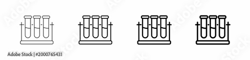 Foto Laboratory Sample Testing and Biological Test Tube Line Art Icon Vector Illustra
