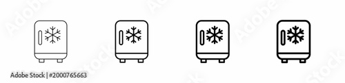 Laboratory Cold Storage and Medical Cooling Symbol for Sample Preservation Line Art Icon Vector Illustration Editable
