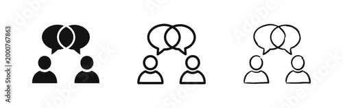 Interpersonal Communication and Social Dialogue Icons with People