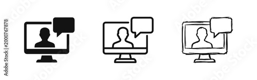 Video Conference and Online Meeting Icon Set