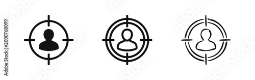 Target Audience and Customer Profiling Icon Set