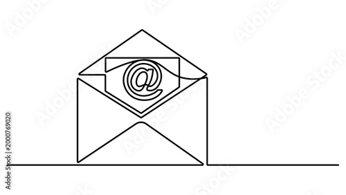 Email icon with at symbol inside