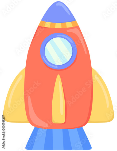カラフルなロケットのイラスト ベクター素材
