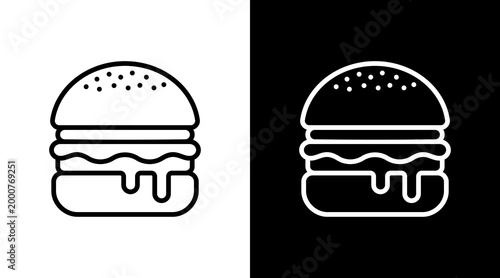 Burger White Icon Set Design