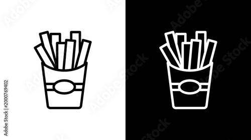Fries White Icon Set Design