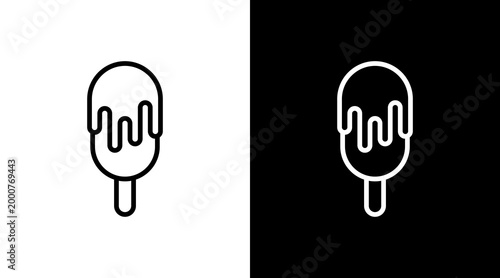 Ice Cream White Icon Set Design