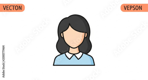 Simple Woman Avatar Icon.