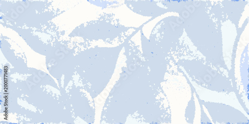 delicate botanical pattern with white leaves on light blue background high quality professional detailed modern