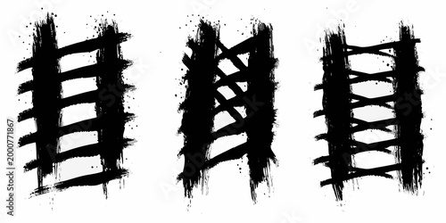 black ink splatter textures with abstract patterns on white background high quality professional detailed modern