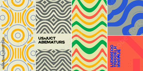 abstract geometric patterns with bold colors and black white base high quality professional detailed modern