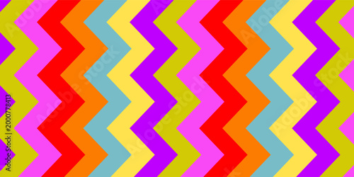 Abstract colorful background wallpaper with different colors zig zag stripes rectangular line. Vector illustration of multi color zig zag pattern
