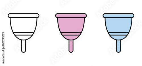 Period Care Icon Pack – Menstrual Cup Symbols Vector