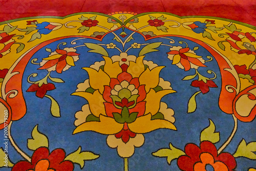 Ornamental Arabic Carpet Pattern in Sheikh Zayed Mosque, Fujairah, UAE