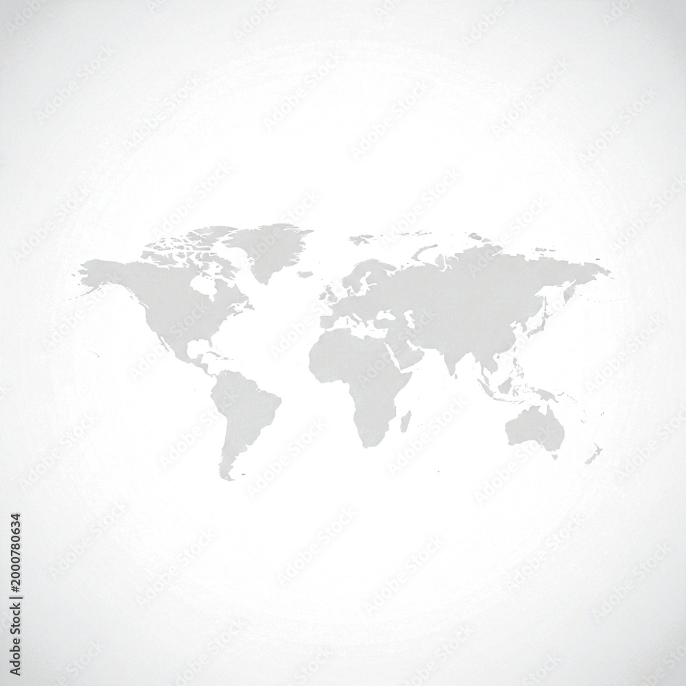 Fototapeta premium A gray map of the world on a white background