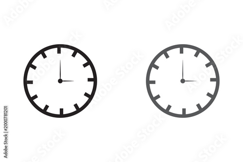 Clock icon in trendy flat style isolated on background. Clock icon page symbol for your web site design Clock icon logo, app, UI. Clock icon Vector illustration, EPS10.