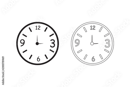 Clock icon vector. symbol of time and schedule.