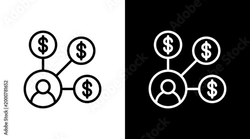 Affiliate Marketing White Icon Set Design