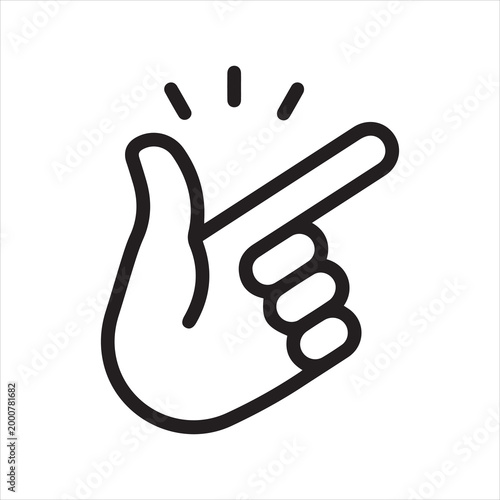 Hand snapping fingers, linear icon. Ease, simplicity and quick action. Line with editable stroke.