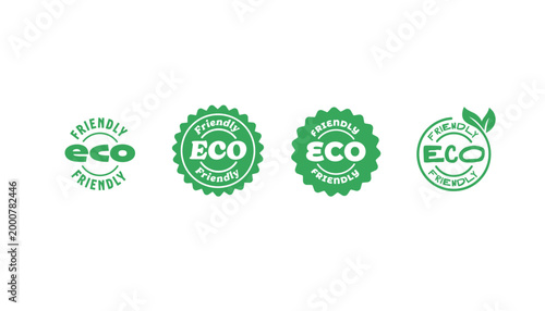 Eco friendly badge stamp logo, ecological environmental, ecology emblem