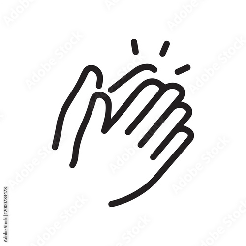 Clapping hands, linear icon. Applause and appreciation gesture. Line with editable stroke.