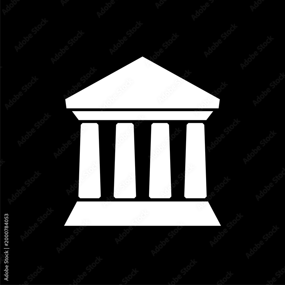 Fototapeta premium Old Building Bank icon isolated on black background