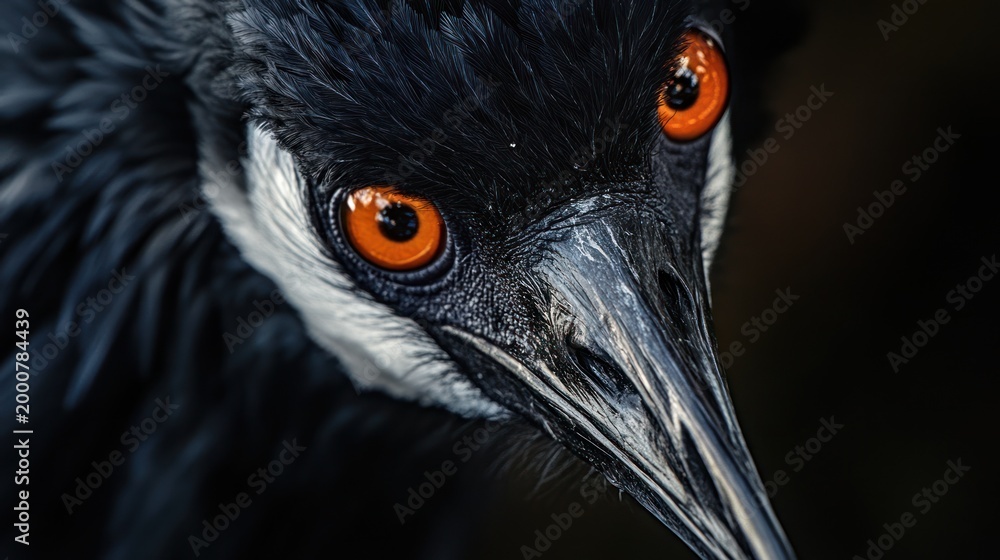 Fototapeta premium Close-up portrait of crane, intense stare