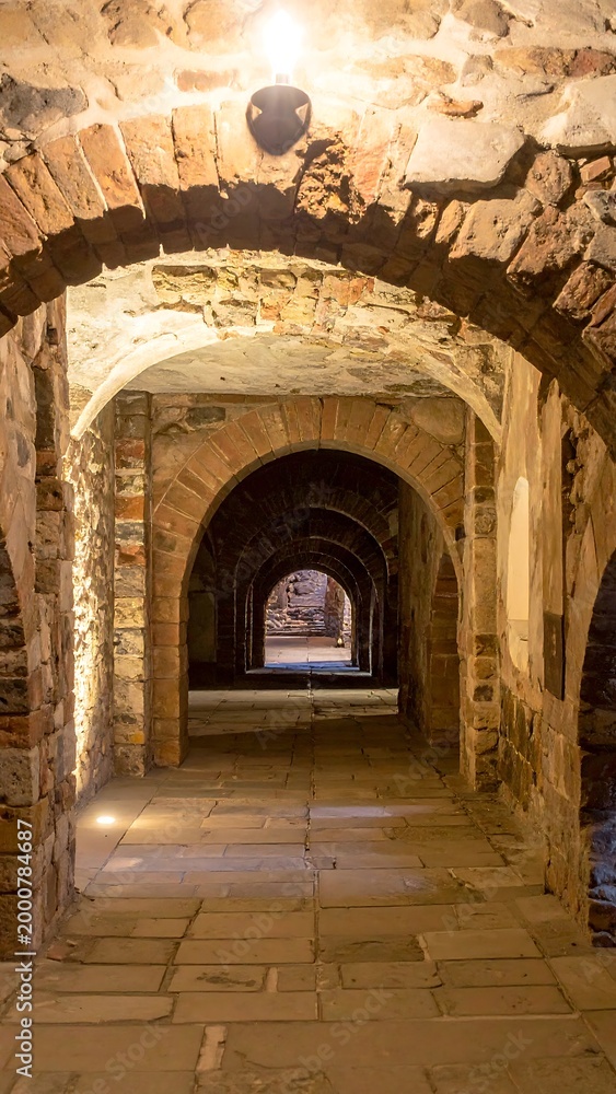 Fototapeta premium Arched Brick Tunnel.