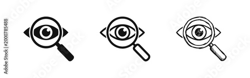 Eye with Magnifying Glass Icon for Search and Investigation