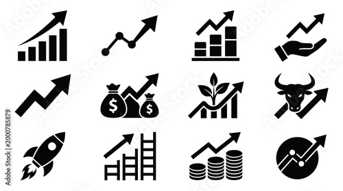 Business Finance Icons and Symbols.