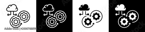 Dynamic Resources Icon Set In Black And White Filled Style Collection
