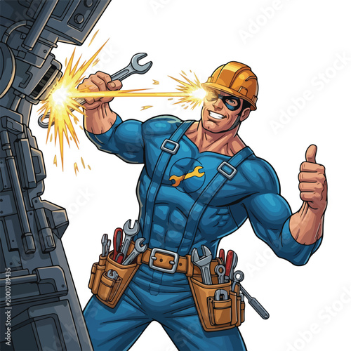 Construction Worker Welding Machinery