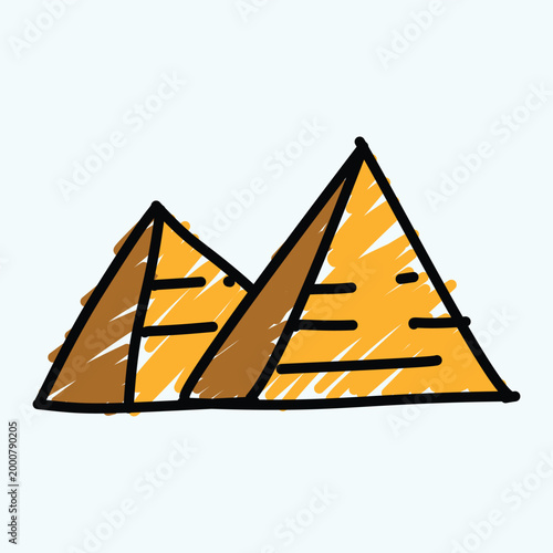 Doodle Icon of an Landmark Pyramida Giza