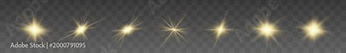 Fotografie Golden sun icon pack with glossy reflections and warm glowing highlights