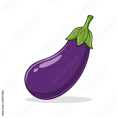 Vibrant Purple Eggplant Vegetable Illustration Healthy Produce Food Ingredient
