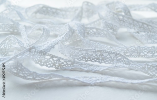 Close-up of beautiful fine white lace