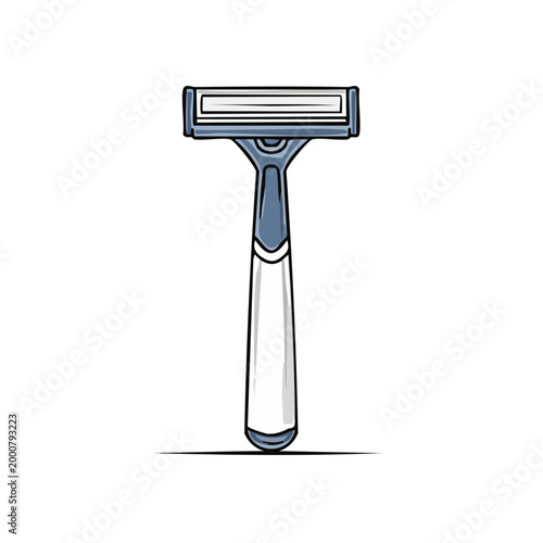 Modern Blue and White Razor for Smooth Shaving and Personal Care Hygiene