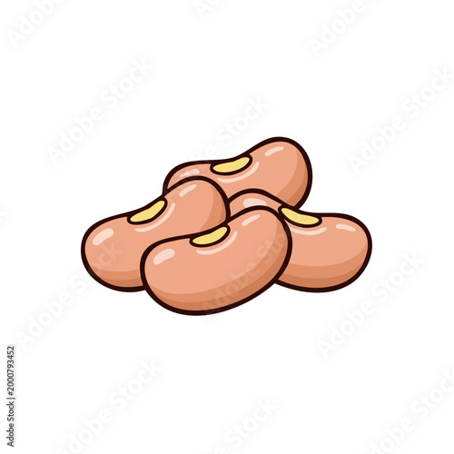 Pile of Fresh Kidney Beans Illustration