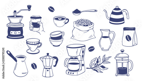 Hand Drawn Stack of Books Doodle, Blue Line Art Book Pile Illustration, Minimal Reading Clipart Isolated on White