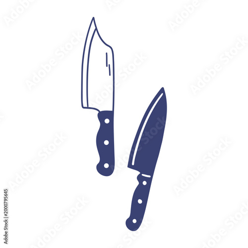 Kitchen knife icon. Kitchen utensils. Vector illustration.
