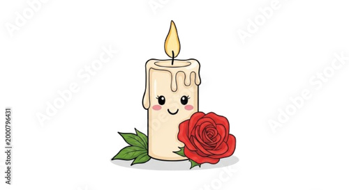 Adorable remembrance candle   vector  , white background 