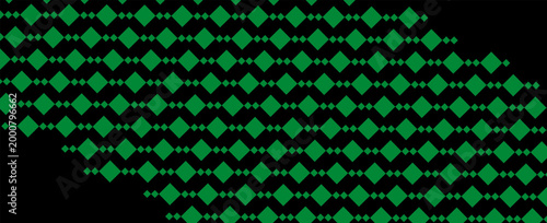 Abstract Green Diamond Pattern on a Black Background - Geometric Design