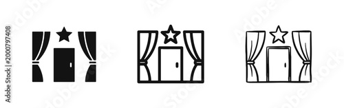 Star Dressing Room Door Icon Set - Backstage Theatre
