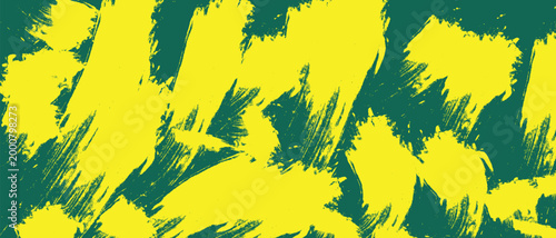 Abstract Yellow and Green Brush Stroke Texture Background for Creative Design