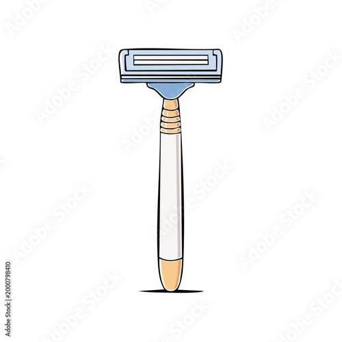 Modern reusable razor with ergonomic handle for personal grooming and shaving needs