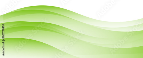 Abstract Green Waves Background with Subtle Gradient and Smooth Flowing Lines