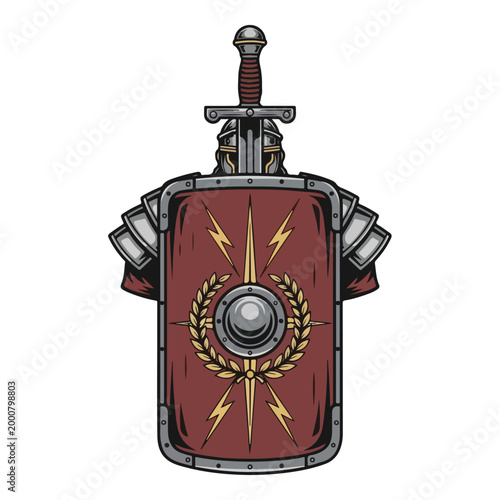Medieval Knight Shield and Sword